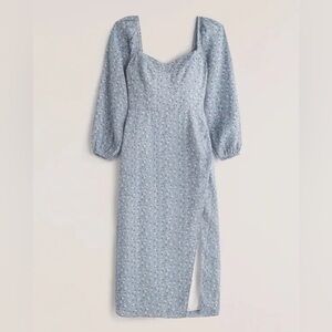 Abercrombie & Fitch Blue Floral Midi Dress